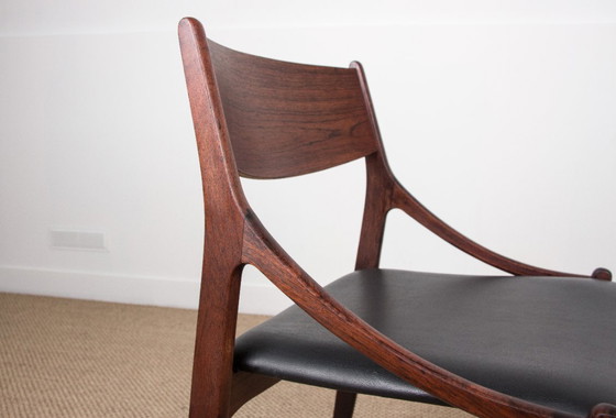 Image 1 of Set of 4 Danish chairs in rosewood and skai by Vestervig Eriksen 1960.