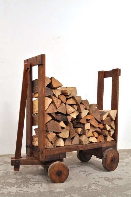 Antieke eiken transportkar eind 19de eeuw