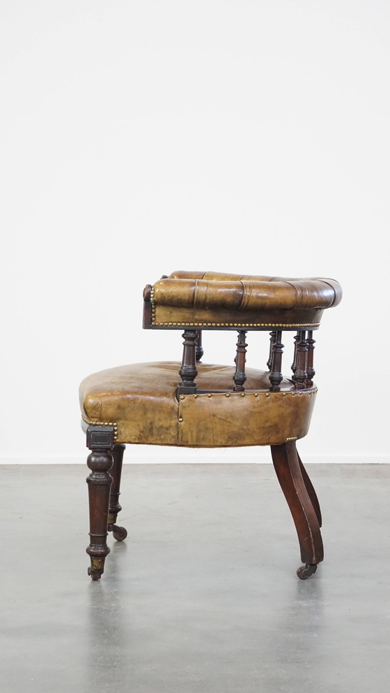 Image 1 of Rundleren Fauteuil/ Bureaustoel Gecombineerd Met Hout