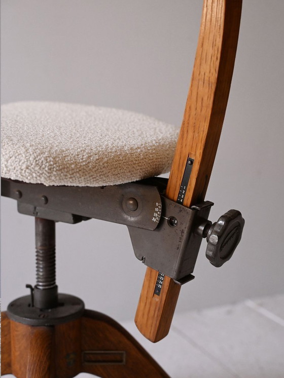 Image 1 of 1920s Scandinavian Oak Swivel Office Chair
