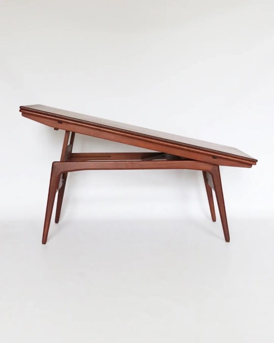 Image 1 of Vintage teak coffee table extendable dining table Danish design