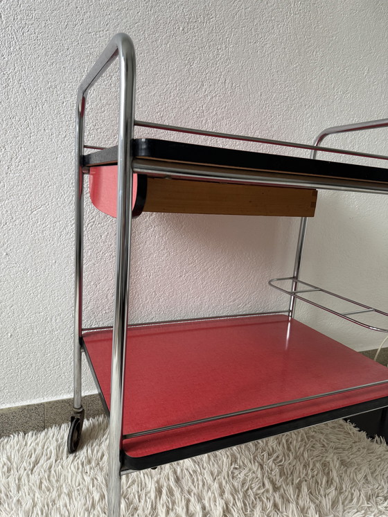 Image 1 of Rolling Formica Sideboard 60s