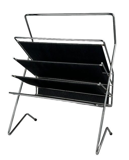 60s 70s newspaper holder newspaper rack metal plastic space age