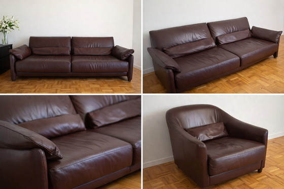 Image 1 of Titre :   Fauteuil en cuir Roche Bobois – marron – très bon état