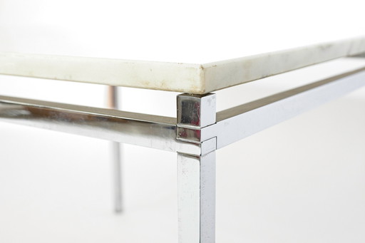 Coffee table marble 60s overplating on the frame