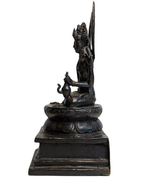 Avalokiteshvara sentado en posición de loto – Bronce tibetano – Esculturas, Bronze (photo 2 of 11)