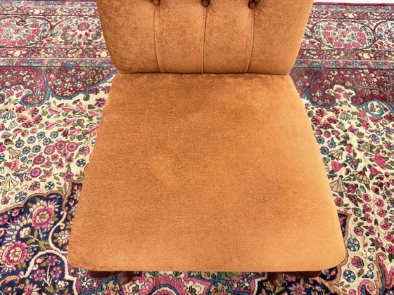 Ensemble de chaises Chesterfield classiques anglaises rembourrées, Chaises de salle à manger, Orange (photo 16 sur 18)
