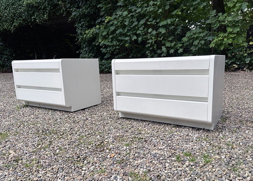 2x Moser Nachttische, Weiß