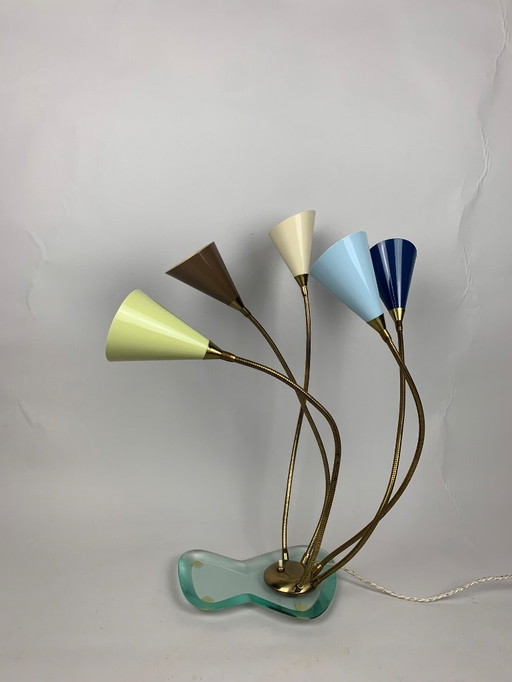 Mid Century Modern Fünfflammige Tischlampe 1950er Jahre Gino Sarfatti