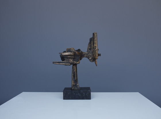 Image 1 of Sculpture abstraite en bronze attribuée à Wim Rijvers, 1980S