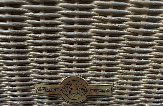 4 X Vincent Sheppard (Lloyd Loom) stoelen, Eetkamerstoelen, Rotan, Bruin (foto 4 van 5)