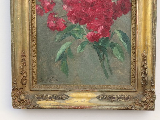 Image 1 of Fine antique oil painting, fForal still life, Rosen, Blumenstilleben, ca. 1880 bouquet of roses