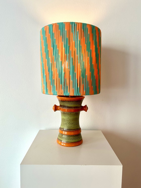 Image 1 of Cordless 70s table lamp suitable for garden and balcony - upcycled from a Uebelacker vase