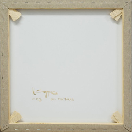 Image 1 of Cuadro original Complementario Rosa-Turquesa 001A, pieza única, 50x50cm sobre lienzo