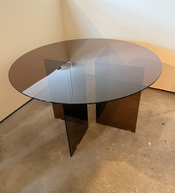 Image 1 of Bruin glazen eet tafel 120  westwing 