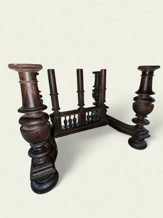 Image 1 of Wilhelminian coffee table | Late 19th century | Antique dining table with wood grain | Vintage furniture