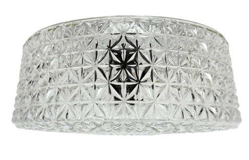 Vintage Glass Wall or Ceiling Light, 1970s