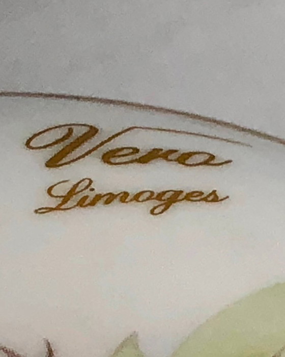 Image 1 of Bomboniera vintage in porcellana di Limoges, Francia - Decorazione floreale dipinta a mano - Condizioni perfette