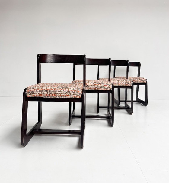 Image 1 of Set di 4 sedie Willy Rizzo rivestite, anni '60