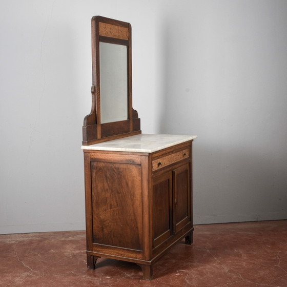 Small vanity cabinet with mirror and marble top – Sideboard, Wood, Klassiek (photo 6 of 20)