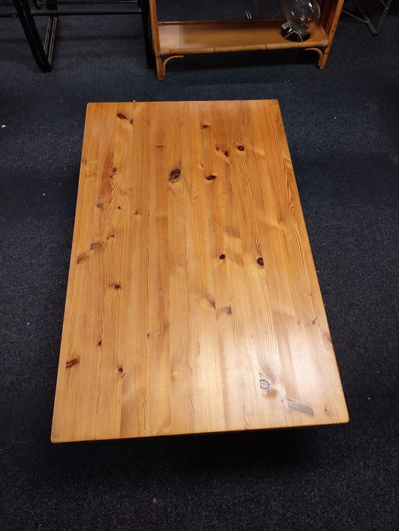 Image 1 of 1 table basse en pin des années 1970, 130 x 80 cm, hauteur 40 cm