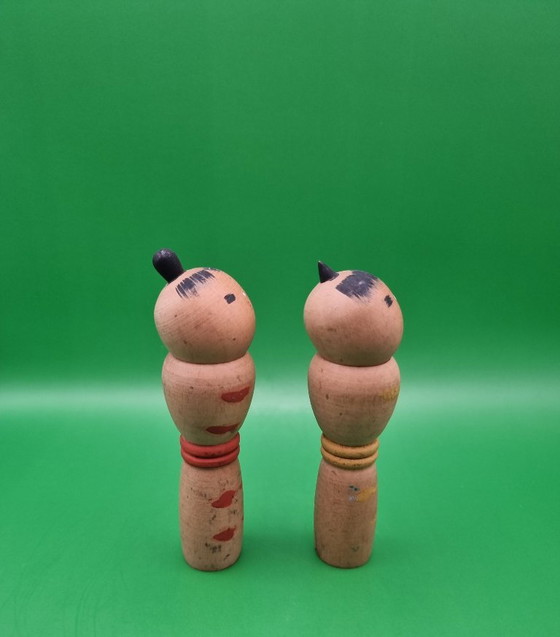 Vintage Sosaku Kokeshi Paartje Van Mamoru Izu – Decoratieve objecten, Wood (photo 2 of 6)