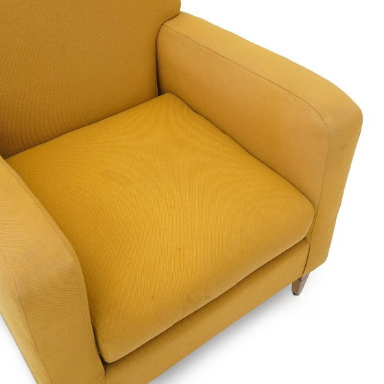 Image 1 of Paar gele stoffen fauteuils, 1950
