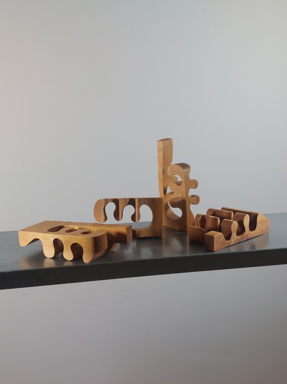Image 1 of Scultura in legno vintage intagliata a mano, puzzle di Gunnar Kanevad