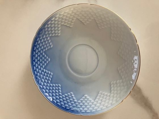 Juego de café y postre Bing & Grøndahl "Seagull" con borde dorado - 23 piezas, Loza, Porcelana, Azul (foto 4 de 9)