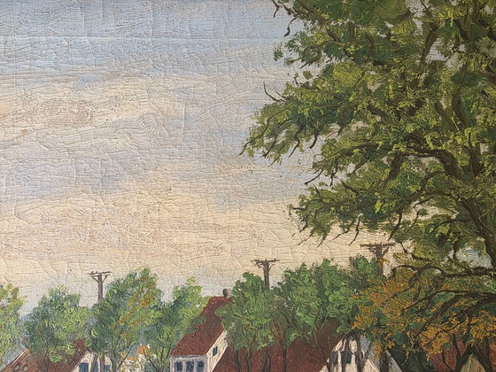 Original Vintage Landscape Oil Painting - Signed J.N. Falck, Paintings & Drawings, Canvas, Gold (photo 10 of 13)