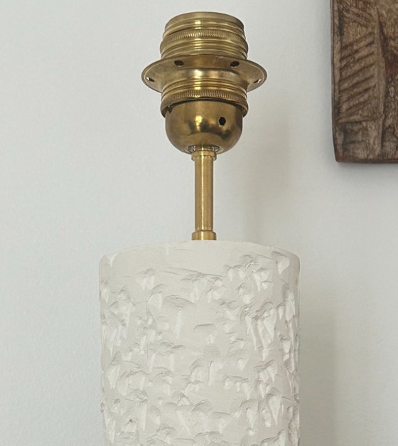 Image 1 of French contemporary plaster lamp, "Colonna" by Renzo Maar