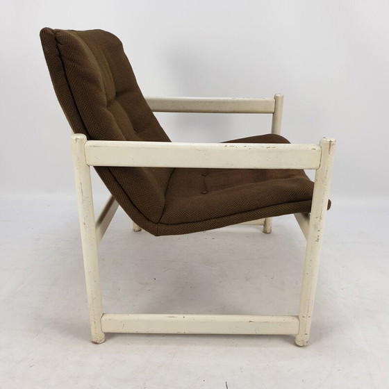 Image 1 of Pair of vintage armchairs in brown fabric for Artifort, 1960