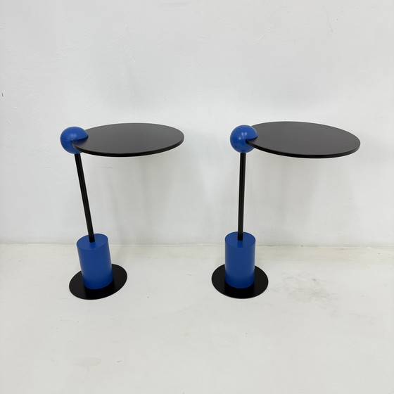 Image 1 of Pair of side table Edward Geluk for Arco – 1980’s ‘Piccolo’ postmodern Memphis style – Dutch design