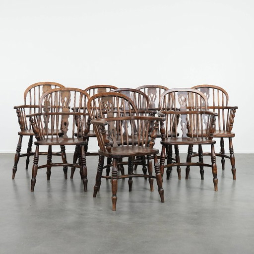8 x Antique English Windsor chair/armchair