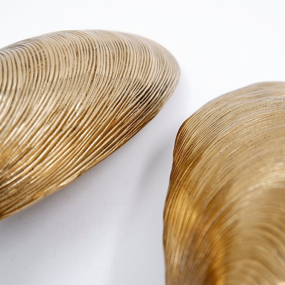Image 1 of Par de apliques de concha de mejillón de bronce de Maison Jansen - década de 1970 (2 pares disponibles)