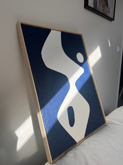 Midnight Silhouette (50x70 cm) Abstract Blauw Wit