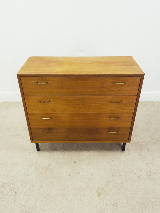 Mid-century Kommode, Kommoden, Holz, Metall, Braun (Foto 3 von 11)