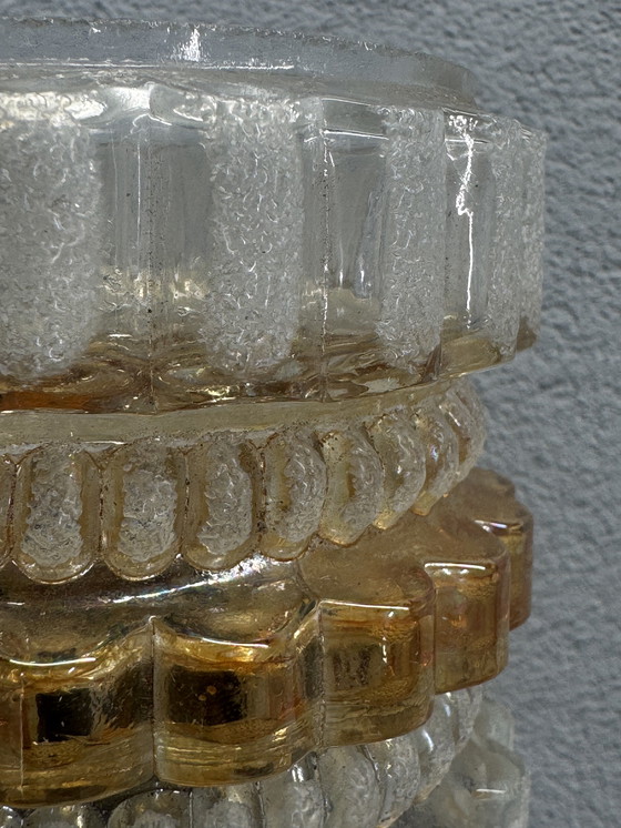 Image 1 of Vintage wall lamp with glass and wood