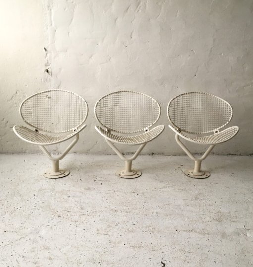 3 X Metal Outdoor Chairs