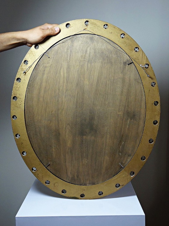 Image 1 of Grande dipinto a olio su legno con cornice raffigurante una scena urbana, di John Haanstra, vintage