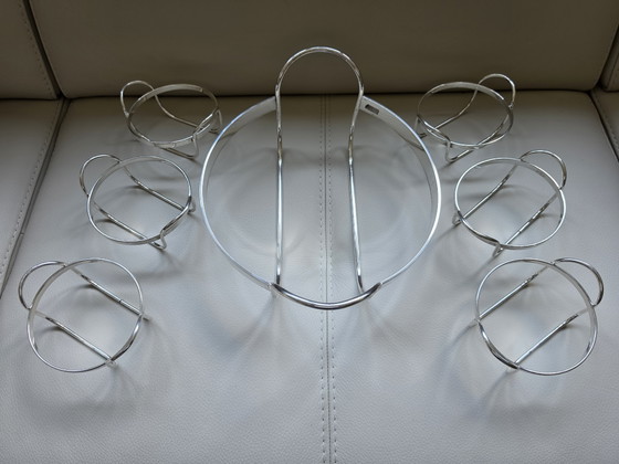 Set da punch PM Italy di 14 pezzi in argento placcato e vetro, stile Mid-Century Modern (anni '70) (photo 13 of 15)