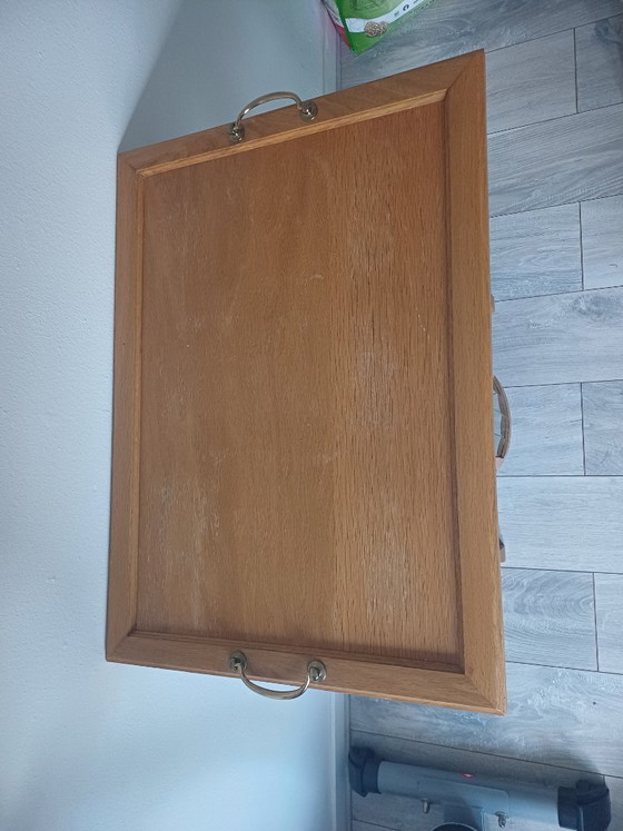 Mobiletto da tè in legno con vetro inciso, Vetrine, Marrone, Klassiek (foto 8 di 8)