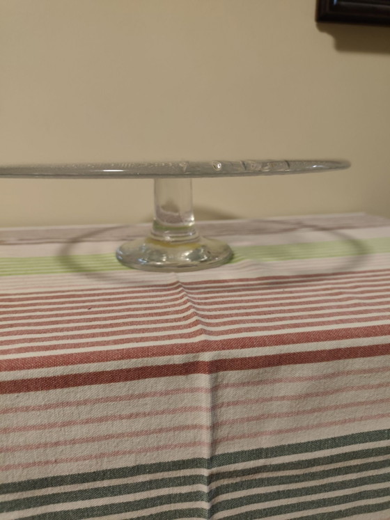 Vintage Glass Cake/Pastry Stand on Foot, Ann Wolf, Tableware, Transparent (photo 6 of 8)