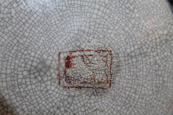 Image 1 of Vase bouteille en céramique chinoise à 9 pêches