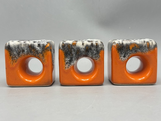 Image 1 of Vintage set of 3 ceramic candlesticks