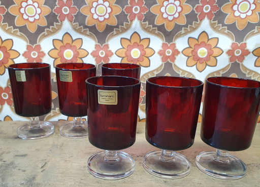 1839 Vintage Luminarc Red Wine Glasses