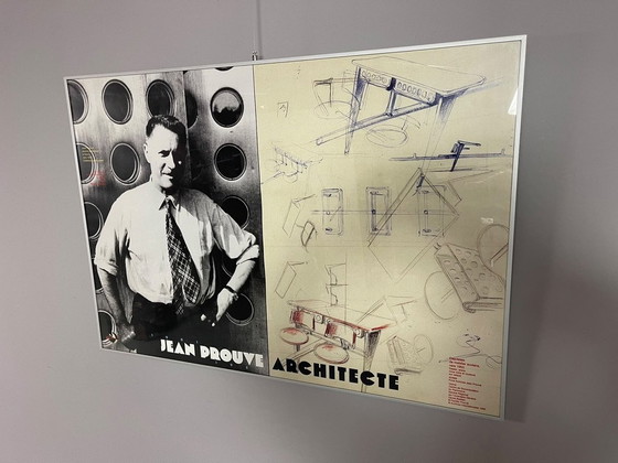 Jean Prouvé Architecte Raro Poster d'Arte Grande Formato, Archives Internationales, Incorniciato. Francia, (photo 7 of 14)
