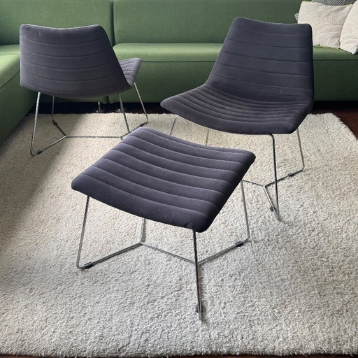 MIDJ Design 2 Cover lounge chairs with hocker