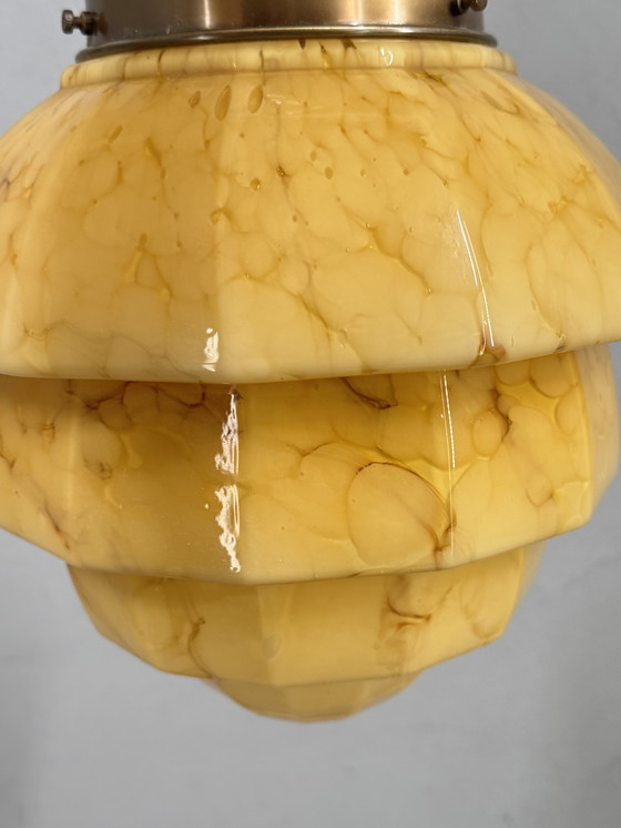 Image 1 of Lampada a sospensione marmorizzata Art Déco