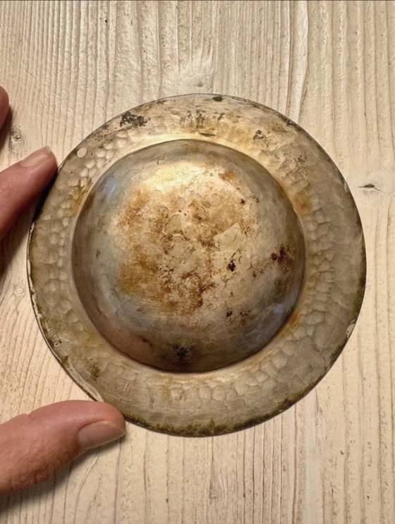 Signed Gallinaro Enamelled Metal Valet Tray, 1970s, Bowls, Brass, Blue (photo 5 of 6)